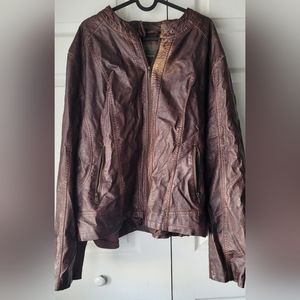 Distressed Faux Leather Jacket